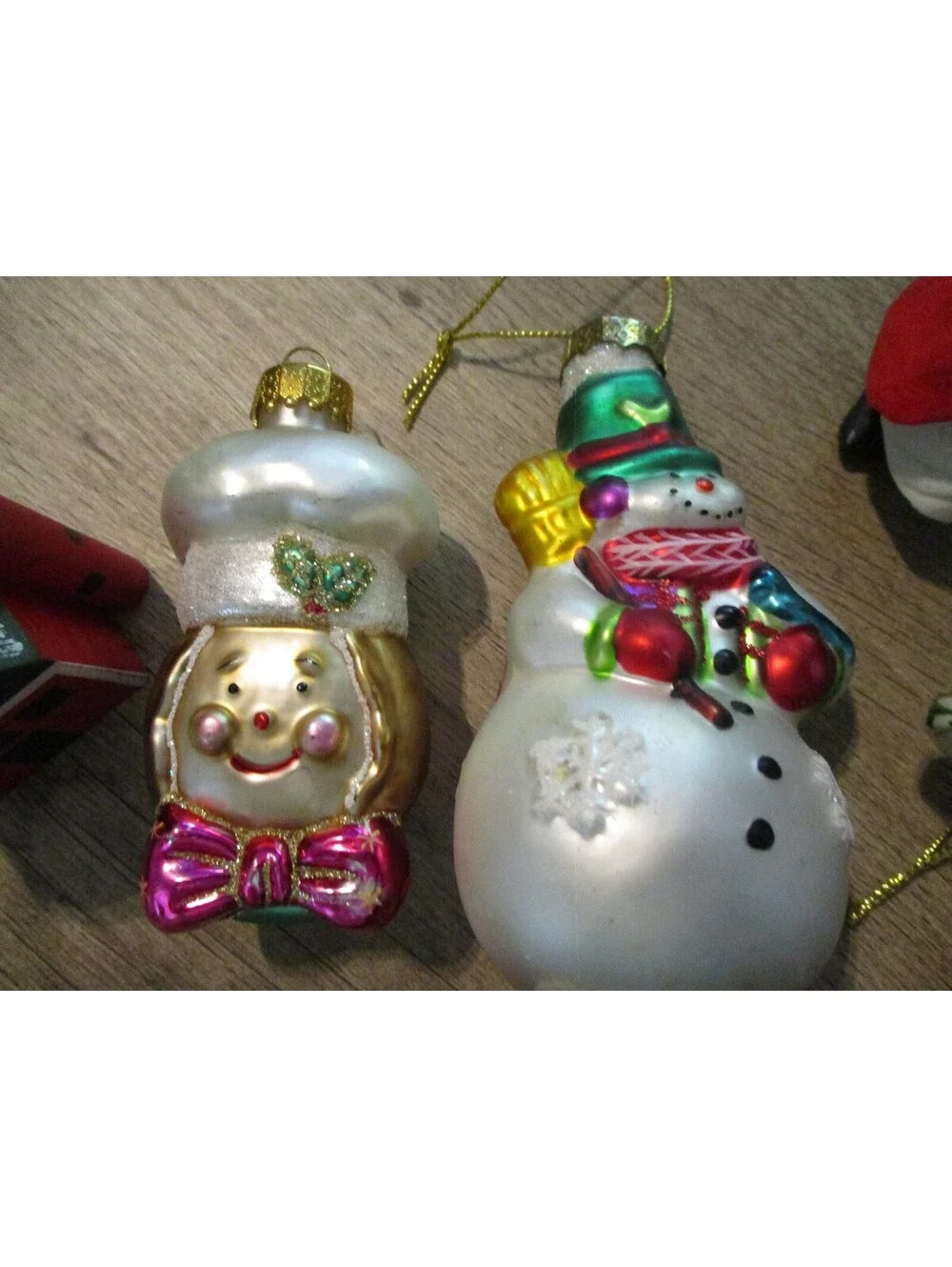 Vintage Blown Glass and Whimsical Holiday Tree Ornament Lot 8pc